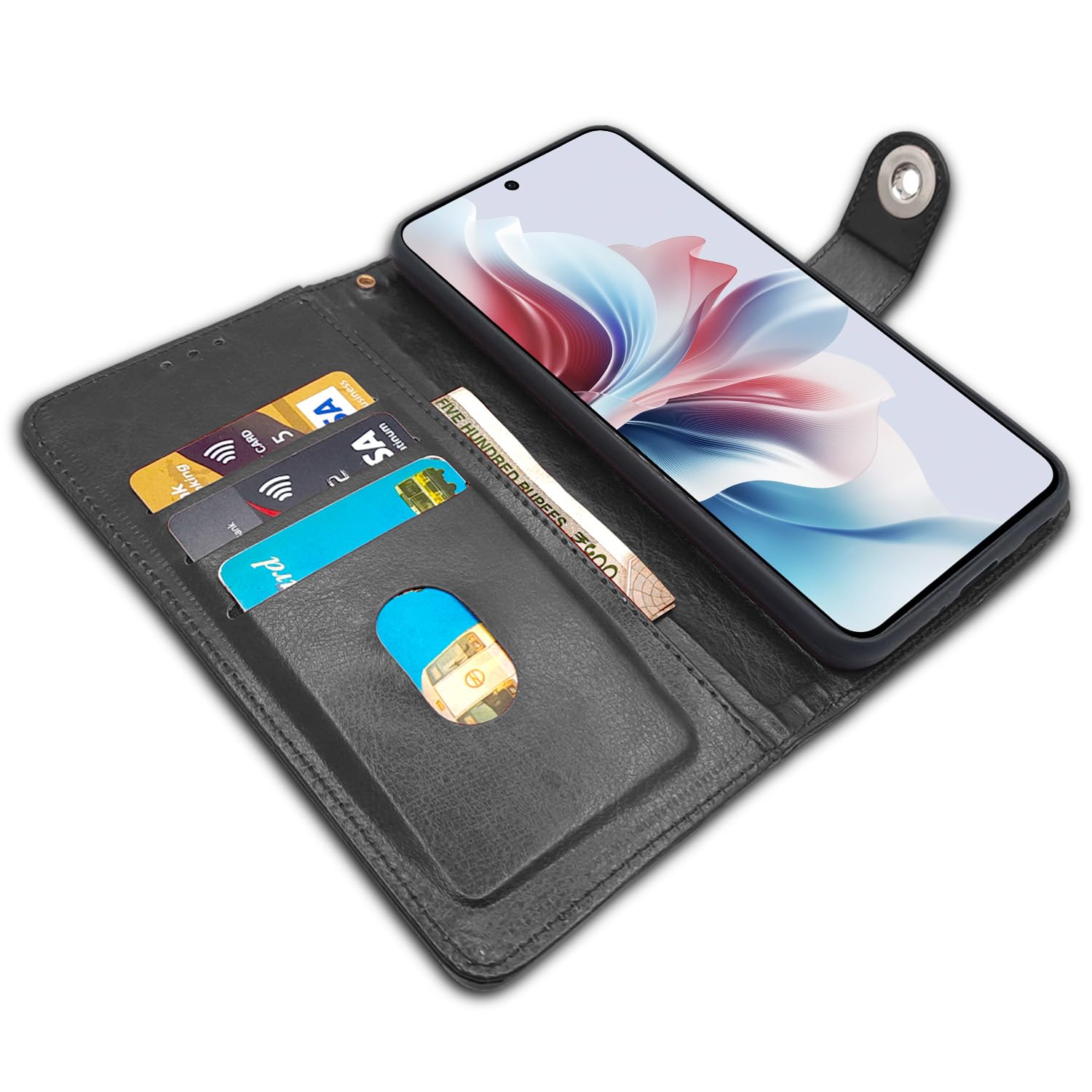 Pikkme black mobile flip cover for OPPO F25 Pro 5G – photo 3