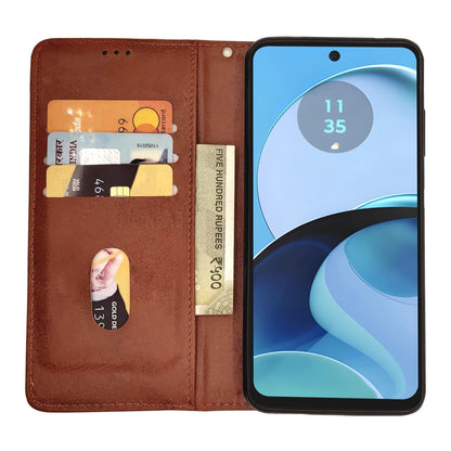 Pikkme brown Magnetic wallet flip cover for Moto G14 4G – photo 3