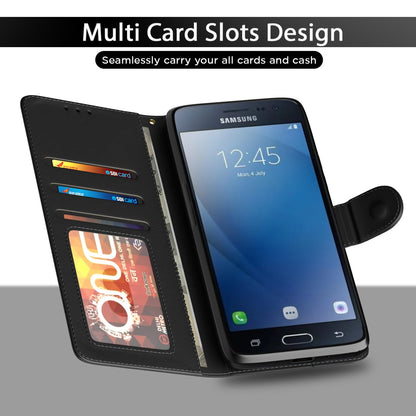 Samsung J2 2016 Wallet flip case in black by Pikkme – photo 5