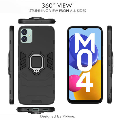 Pikkme Samsung Galaxy M04 / F04 / A04e D5 Tough Armor Back Cover | Black