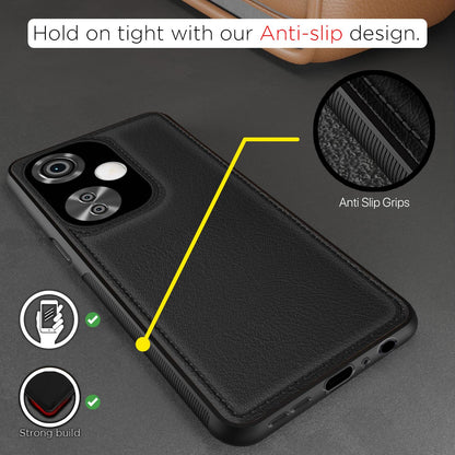 Pikkme OnePlus Nord CE 3 Lite 5G Leatherback Back Case | Black