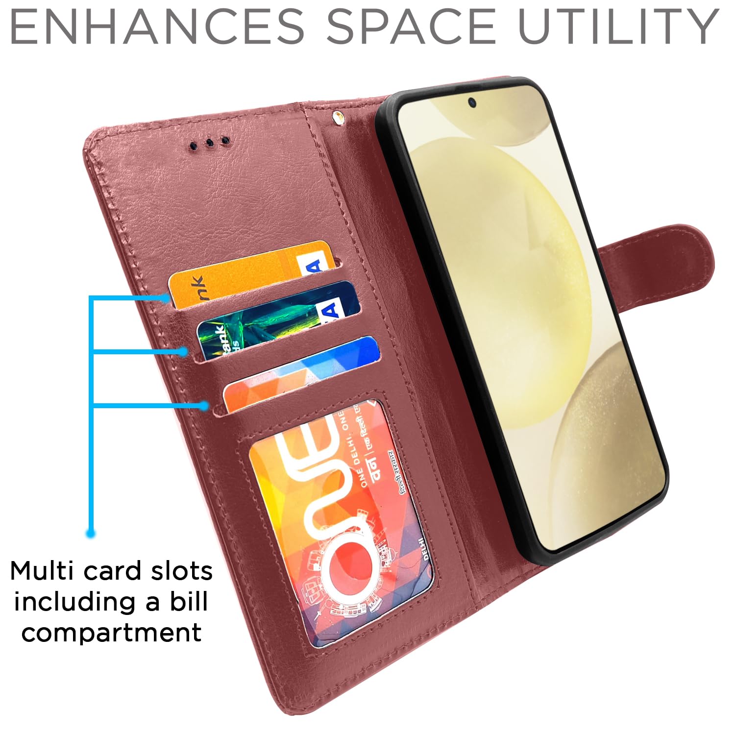 Pikkme Samsung S24 5G Wallet brown flip cover – photo 5