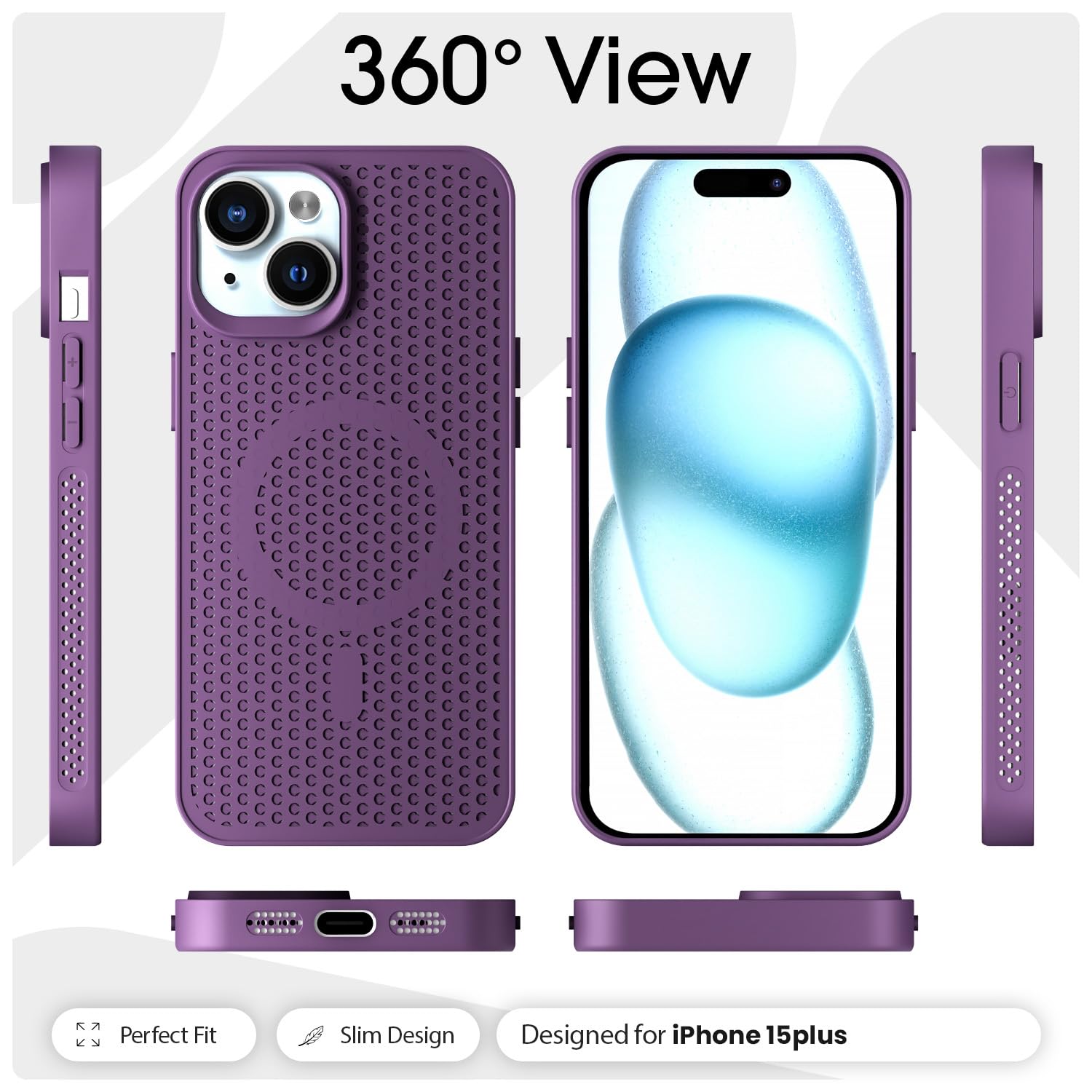 Purple MagSafe phone cover for iPhone 15 Plus – Pikkme – photo 3