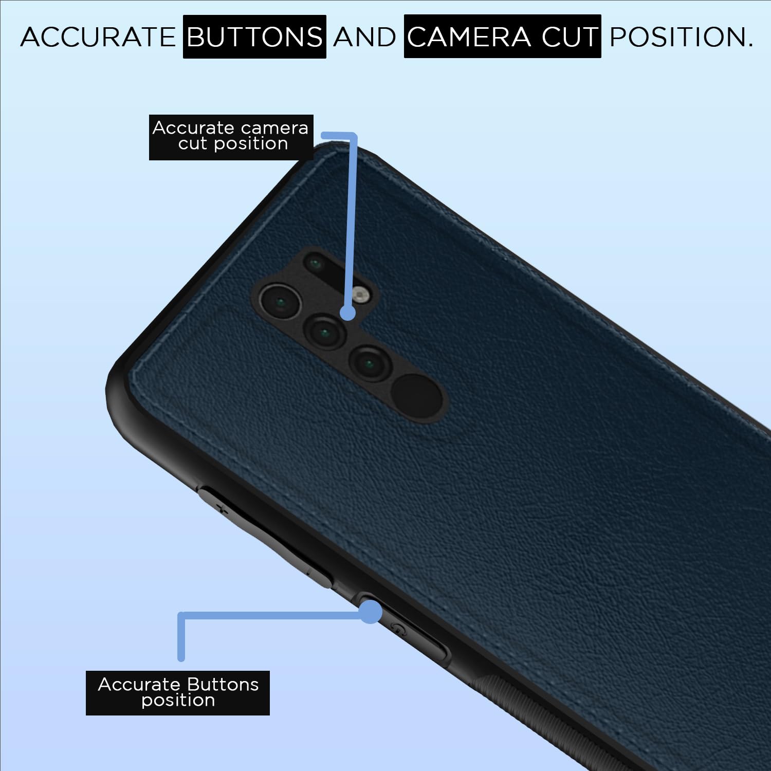 Redmi 9 Prime/Poco M2 Leather back cover in blue by Pikkme – photo 6