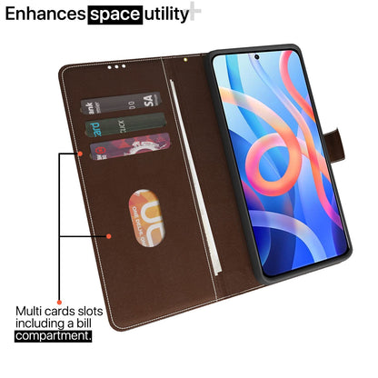 Redmi Note 11T/Poco M4 Pro 5G Magnetic mobile flip cover in brown & coffee by Pikkme – photo 2