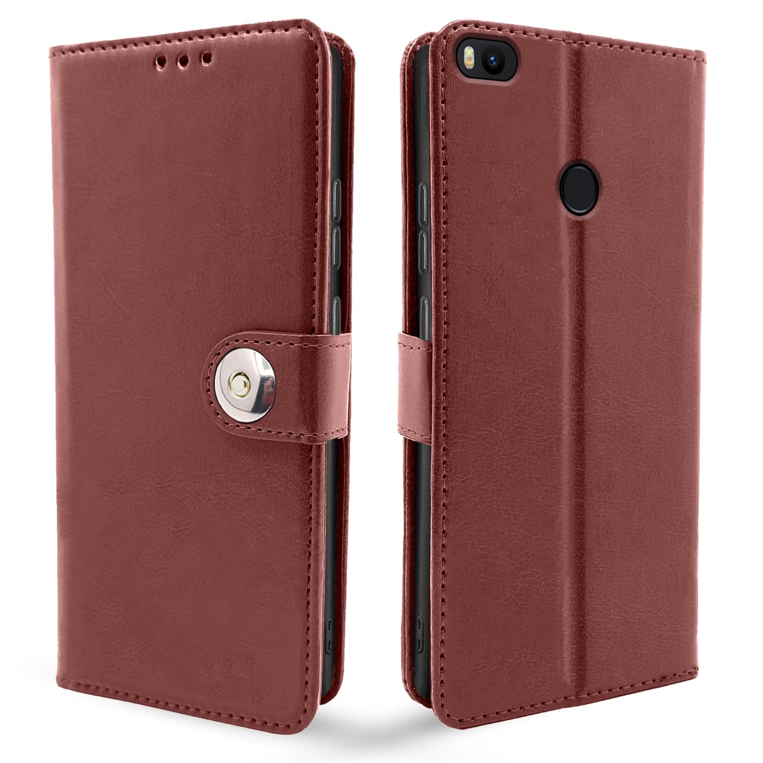 Brown wallet flip cover for Mi Max 2 – Pikkme