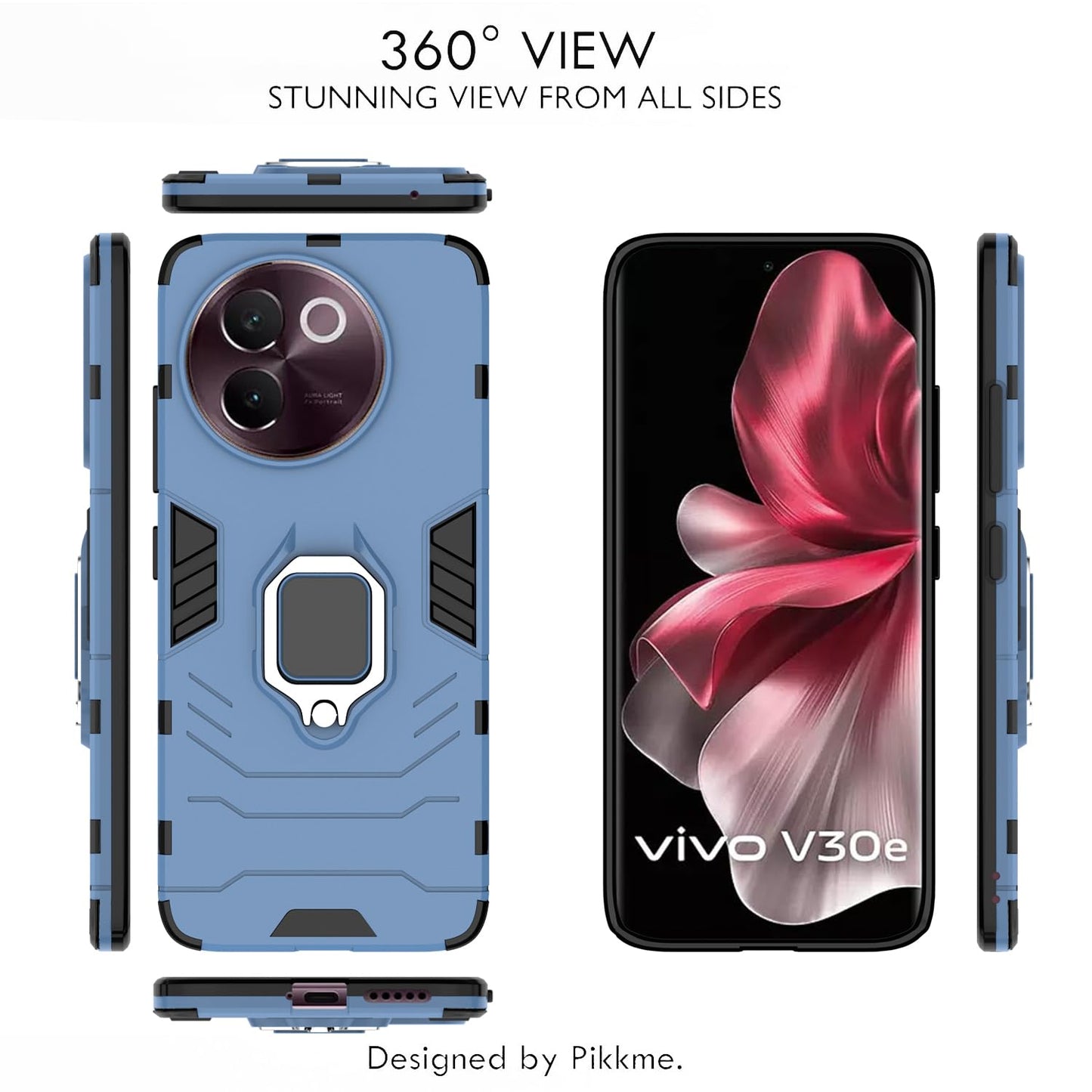 Pikkme Vivo V30E 5G D5 Tough Armor Back Cover (Blue)