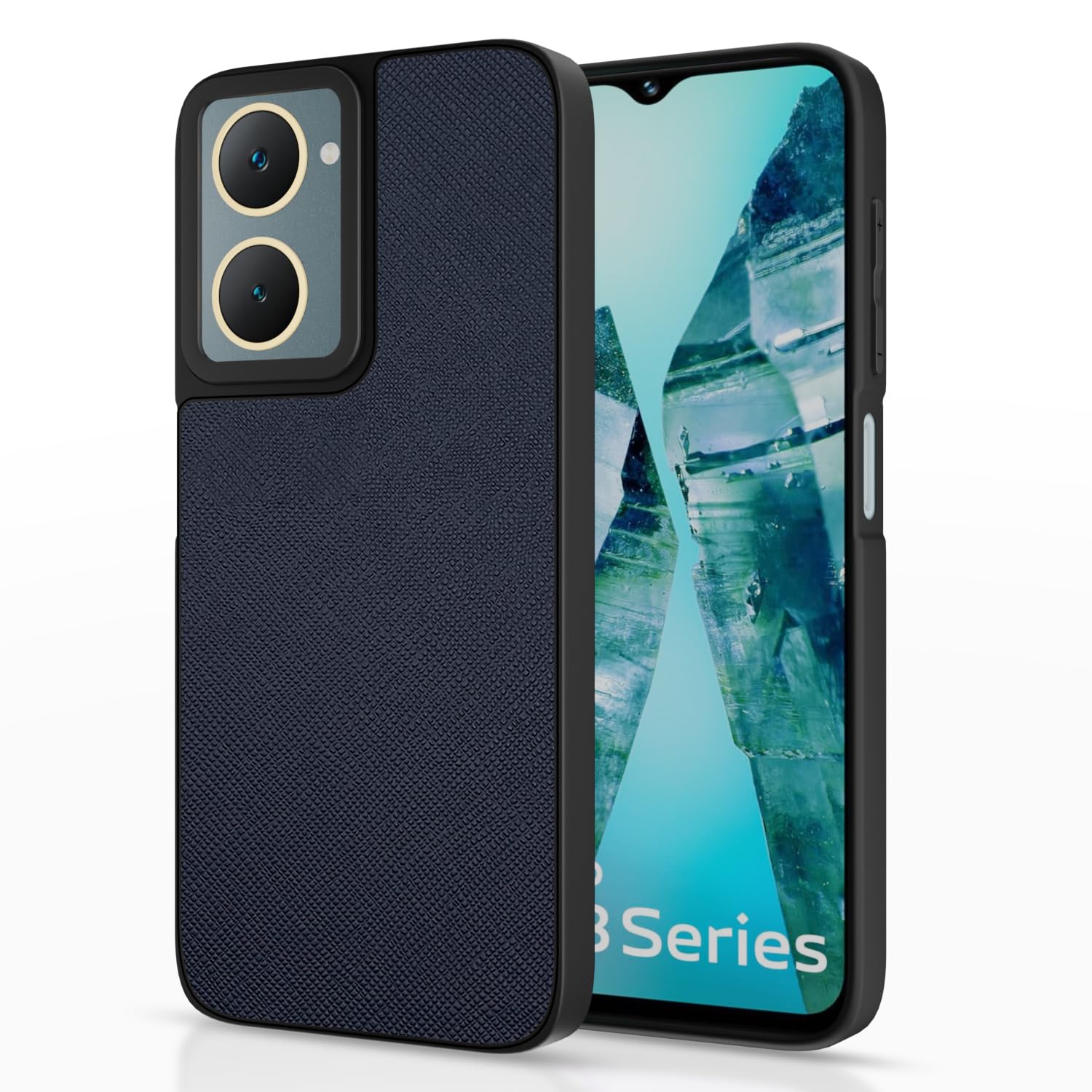 iQOO Z9 Lite 5G/Vivo T3 Lite 5G/Vivo Y18/Y18e/Y03 Leatherback mobile cover in blue by Pikkme