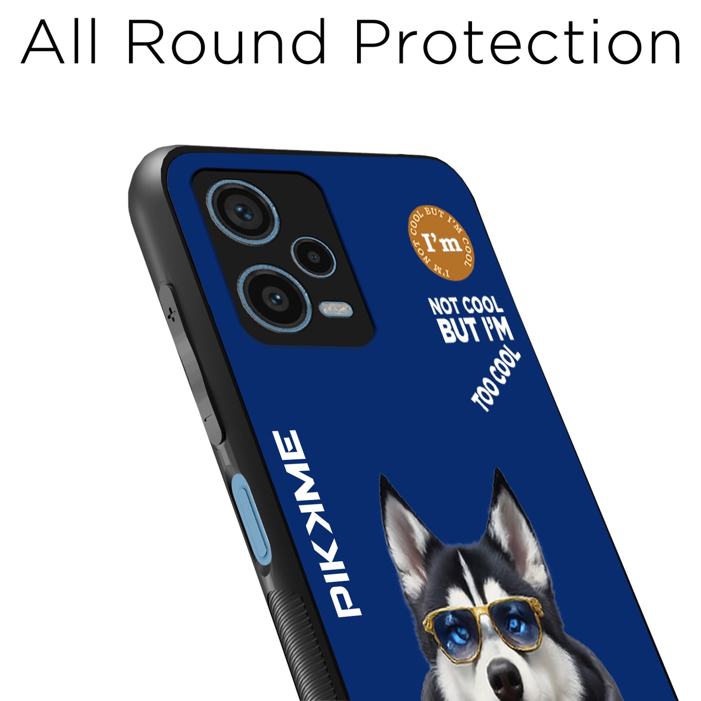 Pikkme Back Cover Pc Tpu + Printed Cool Funky Stylish Blue Dog Swag Raised Edges Camera Protection |Bumper Case For Redmi Note 12 Pro Plus (Design 08)