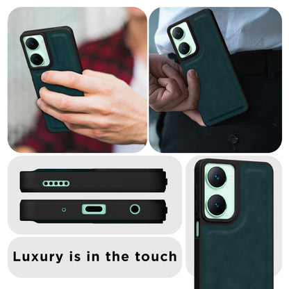 Pikkme iQOO Z9 Lite 5G | Vivo T3 Lite 5G | Vivo Y18 | Y18e | Y03 Premium Super Soft-Touch Leatherback Case (Green)