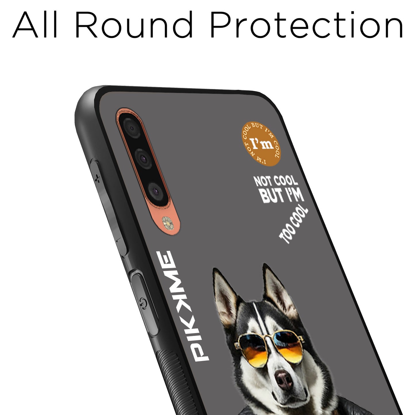 Pikkme Back Cover Pc Tpu + Printed Cool Funky Stylish Grey Dog Swag Raised Edges Camera Protection |Bumper Case For Samsung Galaxy A50 (Design 02)