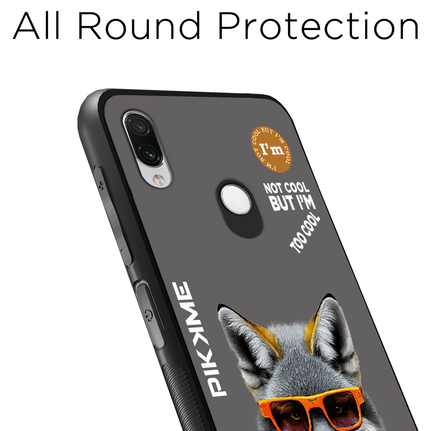 Pikkme Back Cover Pc Tpu + Printed Cool Funky Stylish Grey Wolf Swag Raised Edges Camera Protection |Bumper Case For Redmi Note 7 Pro (Design 01)