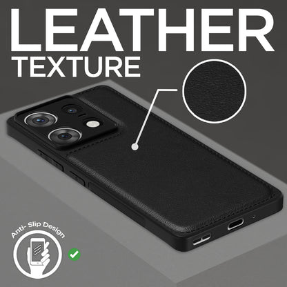 Pikkme Moto Edge 50 pro 5G Leatherback Back Case | Black