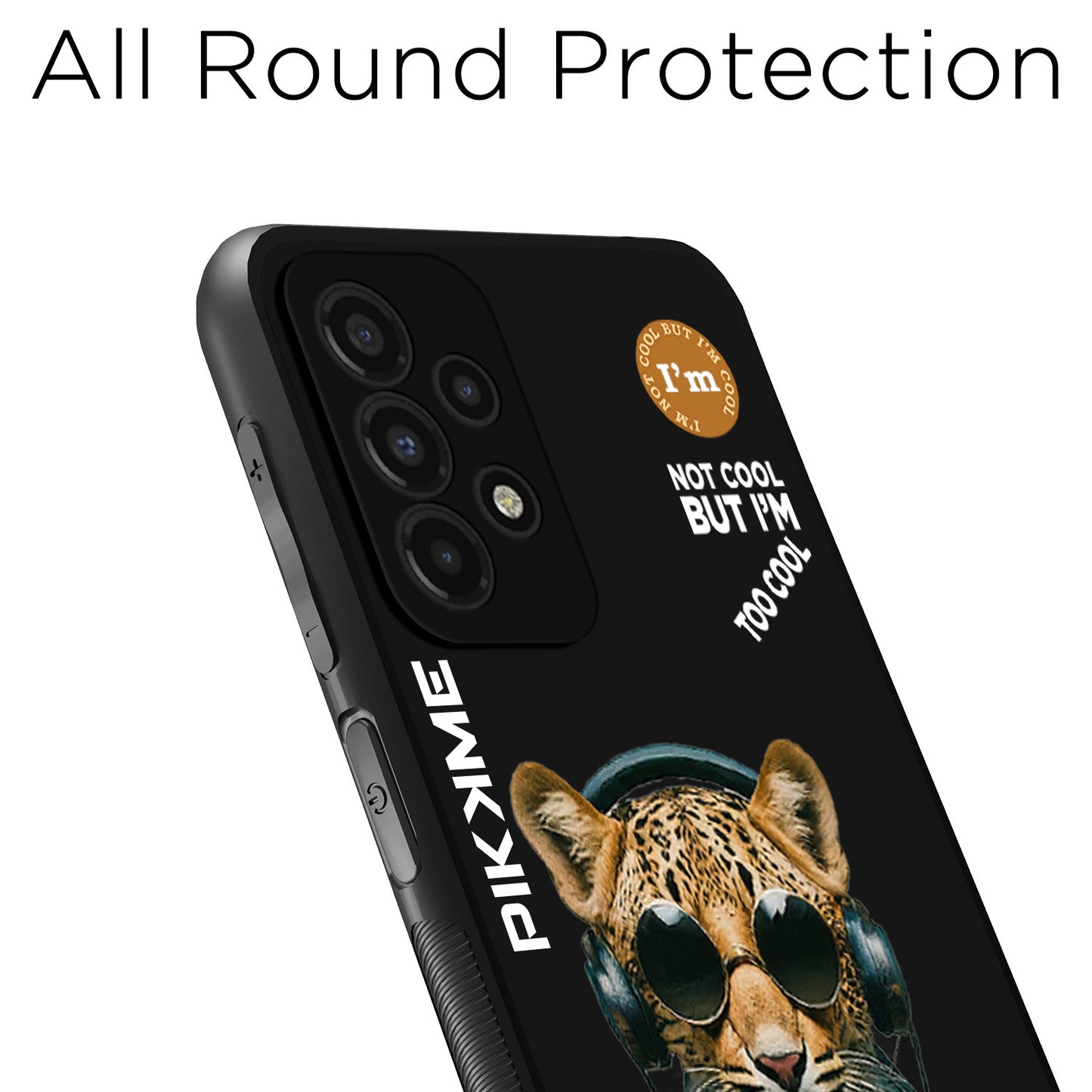 Pikkme Back Cover Pc Tpu + Printed Cool Funky Stylish Black Leopard Swag Raised Edges Camera Protection |Bumper Case For Samsung Galaxy A53 (Design 04)