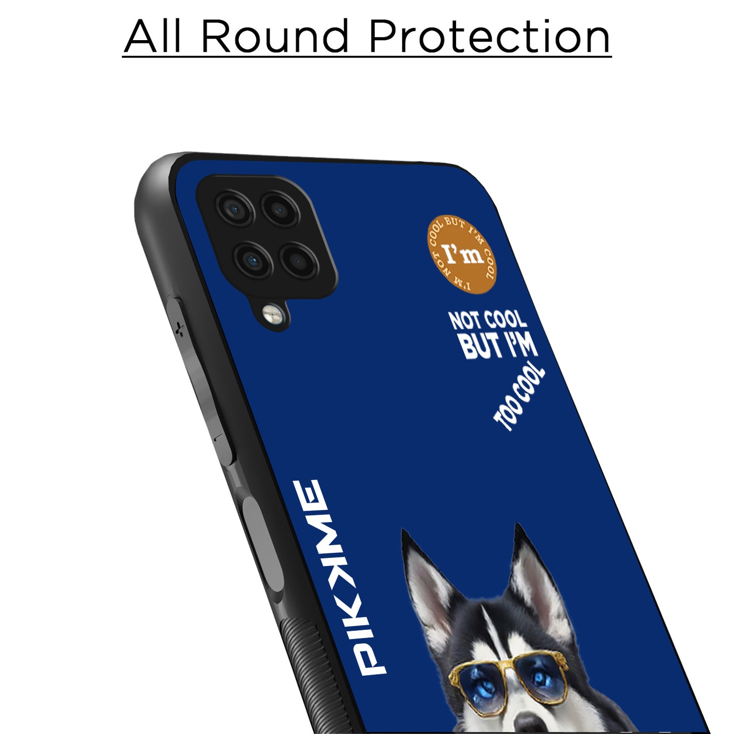 Pikkme Back Cover Pc Tpu + Printed Cool Funky Stylish Blue Dog Swag Raised Edges Camera Protection |Bumper Case For Samsung Galaxy M12 (Design 08)