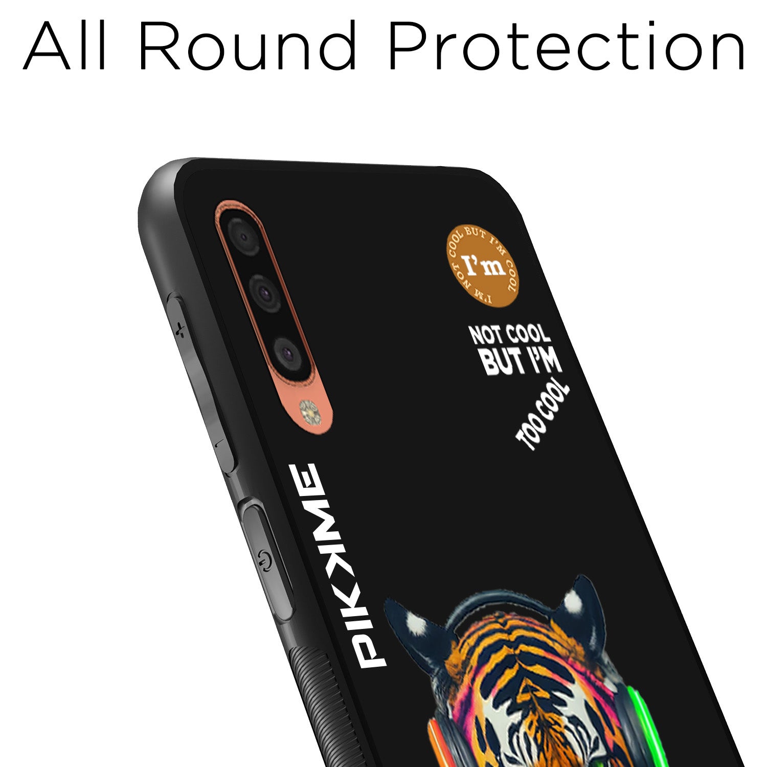 Pikkme Stylish Black Tiger Swag Samsung Galaxy A50 Back Cover (Design 06)