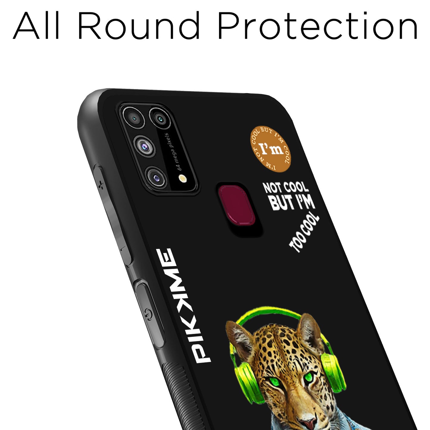 Pikkme Back Cover Pc Tpu + Printed Cool Funky Stylish Black Leopard Swag Raised Edges Camera Protection |Bumper Case For Samsung Galaxy M31 (Design 03)