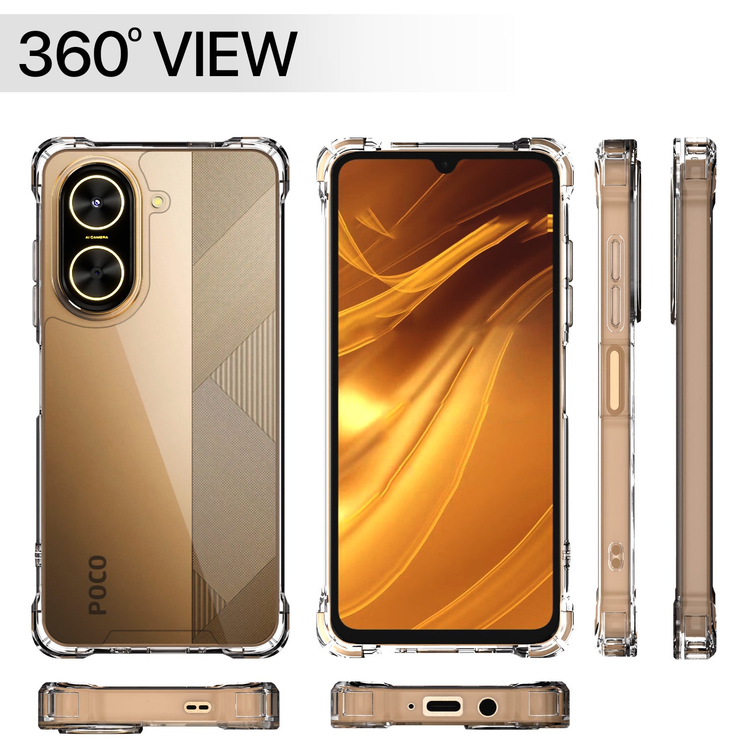 Pikkme Redmi A5 / Poco C71 PC + TPU Clear Transparent  Back Cover (Transparent)