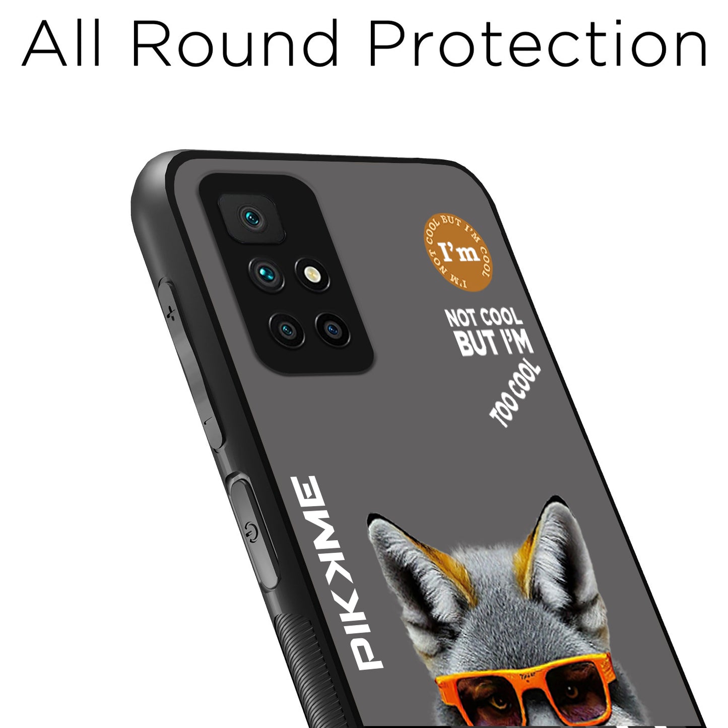 Pikkme Back Cover Pc Tpu + Printed Cool Funky Stylish Grey Wolf Swag Raised Edges Camera Protection |Bumper Case For Redmi 10 Prime (Design 01)