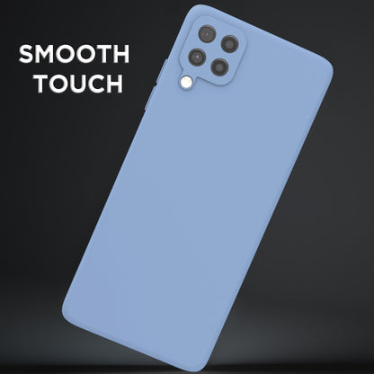 Pikkme Samsung Galaxy M32 4G / M32 Prime / F22 4G Soft Matte Liquid Silicone Back Cover (Aqua Blue)
