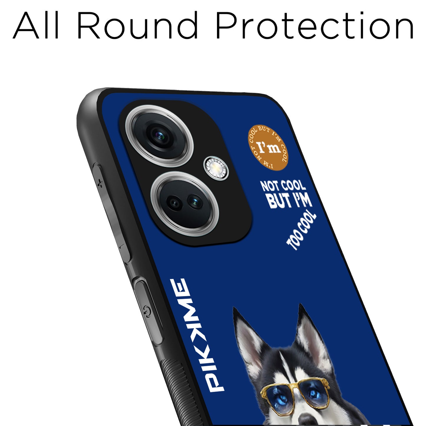 Pikkme Back Cover Pc Tpu + Printed Cool Funky Stylish Blue Dog Swag Raised Edges Camera Protection |Bumper Case For OnePlus Nord Ce 3 5G (Design 08)