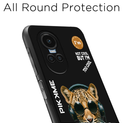 Pikkme Back Cover Pc Tpu + Printed Cool Funky Stylish Black Leopard Swag Raised Edges Camera Protection |Bumper Case For Oppo Reno 11 Pro 5G (Design 04)