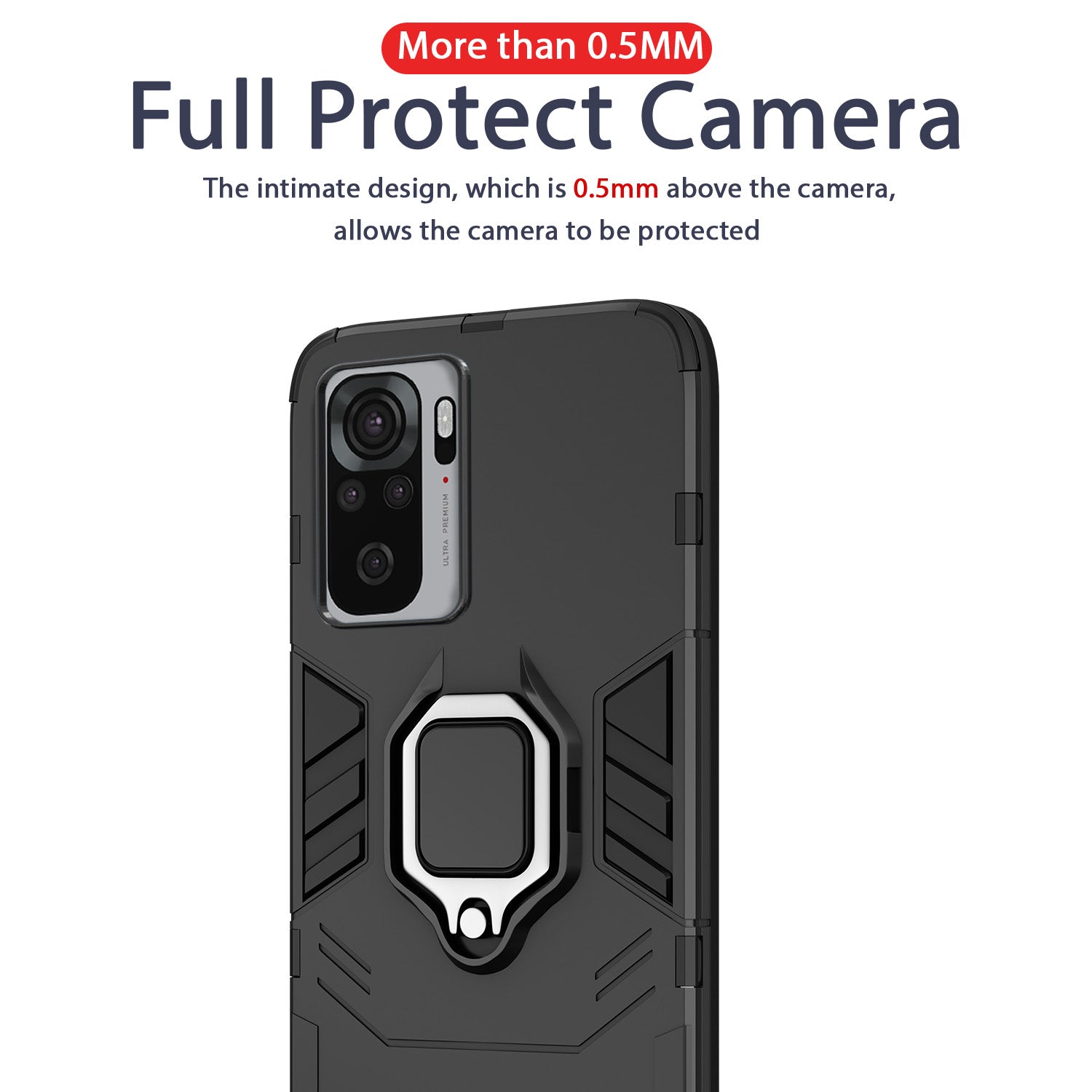 Pikkme Redmi Note 10/Redmi Note 10s Hybrid Carbon Fiber Back Cover | Black
