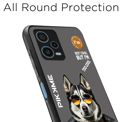 Pikkme Back Cover Pc Tpu + Printed Cool Funky Stylish Grey Dog Swag Raised Edges Camera Protection |Bumper Case For Redmi Note 12 Pro Plus (Design 02)