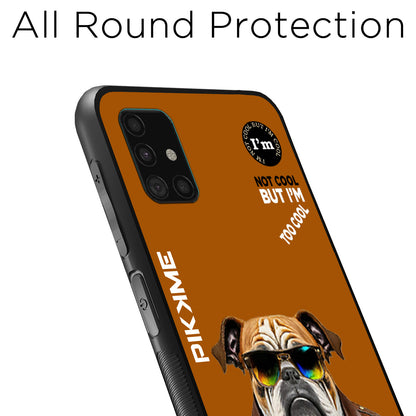 Pikkme Back Cover Pc Tpu + Printed Cool Funky Stylish Brown Dog Swag Raised Edges Camera Protection |Bumper Case For Samsung Galaxy A51 (Design 10)