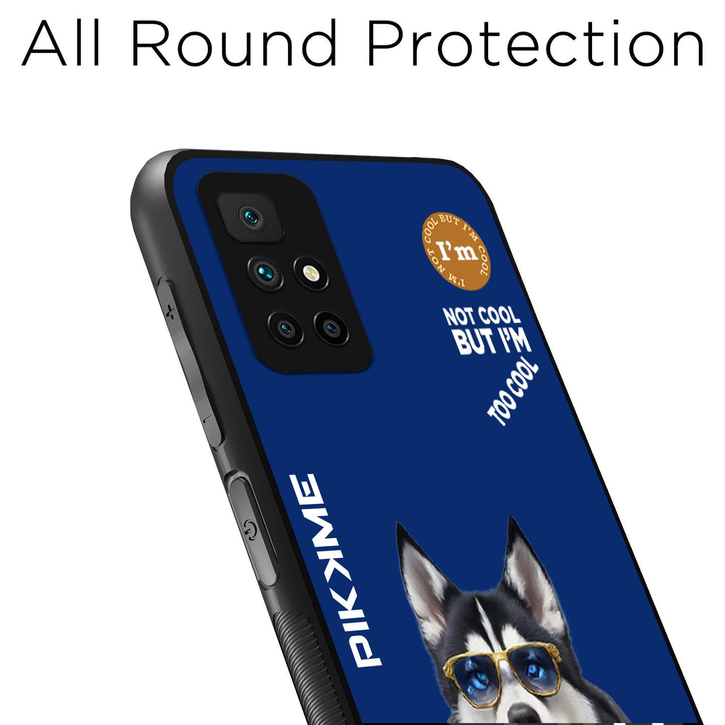 Pikkme Back Cover Pc Tpu + Printed Cool Funky Stylish Blue Dog Swag Raised Edges Camera Protection |Bumper Case For Redmi 10 Prime (Design 08)