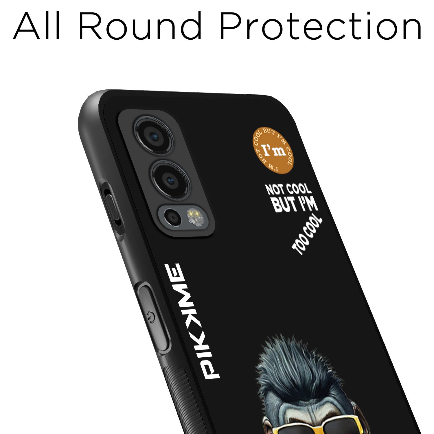 Pikkme Back Cover Pc Tpu + Printed Cool Funky Stylish Black Gorilla Swag Raised Edges Camera Protection |Bumper Case For OnePlus Nord 2 5G (Design 07)