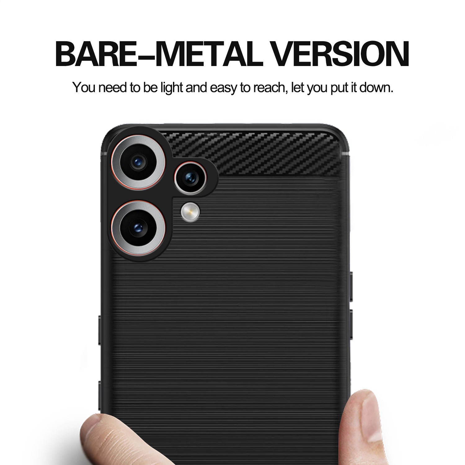 Pikkme CMF by Nothing Phone 2 Pro 5G  Hybrid Carbon Fiber Back Cover (Black)