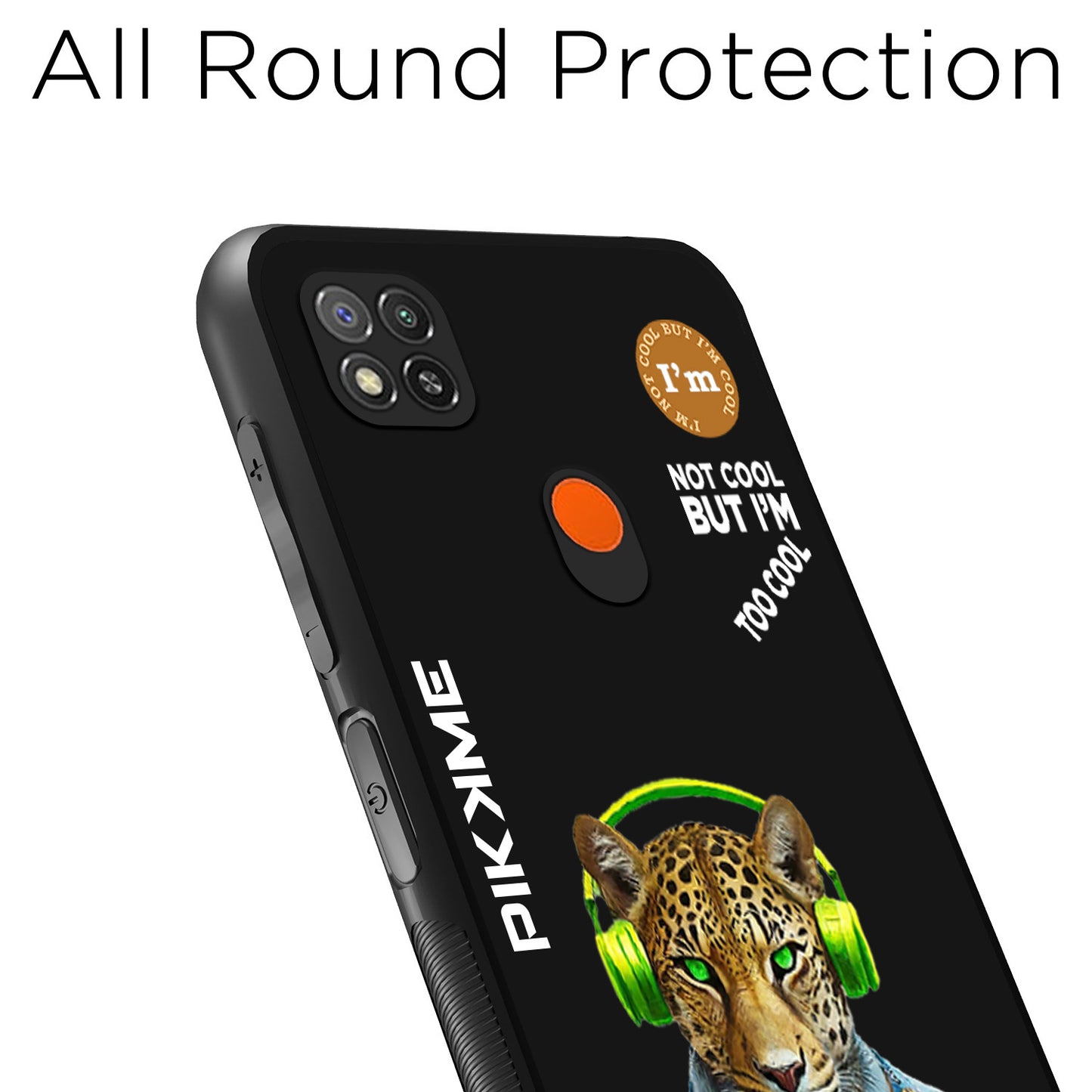 Pikkme Back Cover Pc Tpu + Printed Cool Funky Stylish Black Leopard Swag Raised Edges Camera Protection |Bumper Case For Redmi 9 (Design 03)