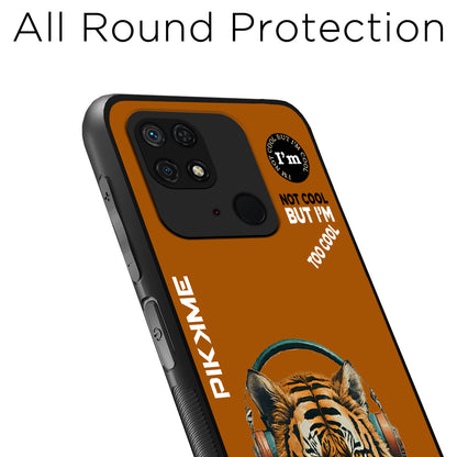 Pikkme Back Cover Pc Tpu + Printed Cool Funky Stylish Brown Tiger Swag Raised Edges Camera Protection |Bumper Case For Redmi 10 (Design 09)