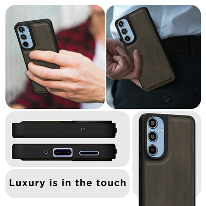 Pikkme Samsung Galaxy M35 5G Premium Leatherback Case (Brown)