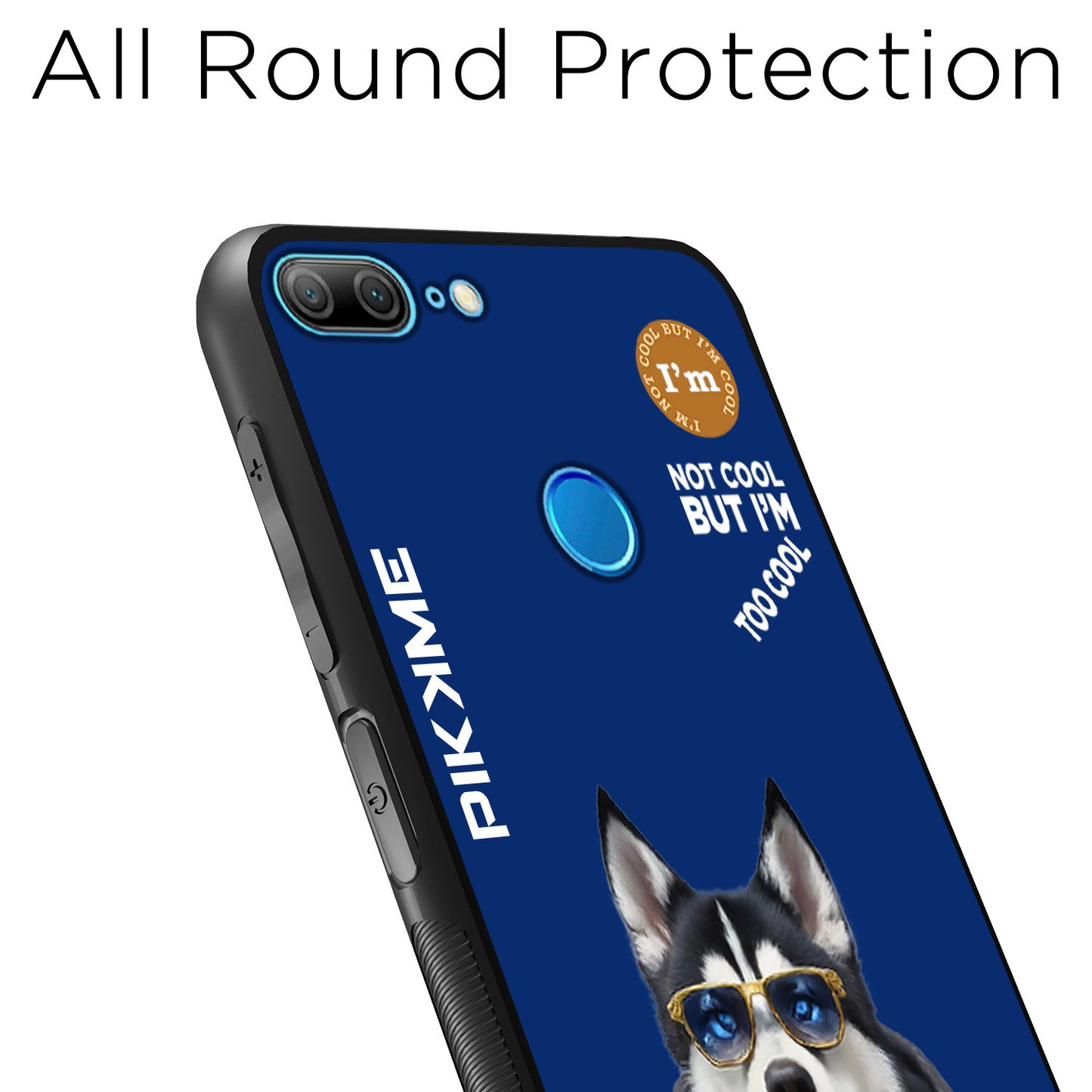 Pikkme Back Cover Pc Tpu + Printed Cool Funky Stylish Blue Dog Swag Raised Edges Camera Protection |Bumper Case For Honor 9 Lite (Design 08)