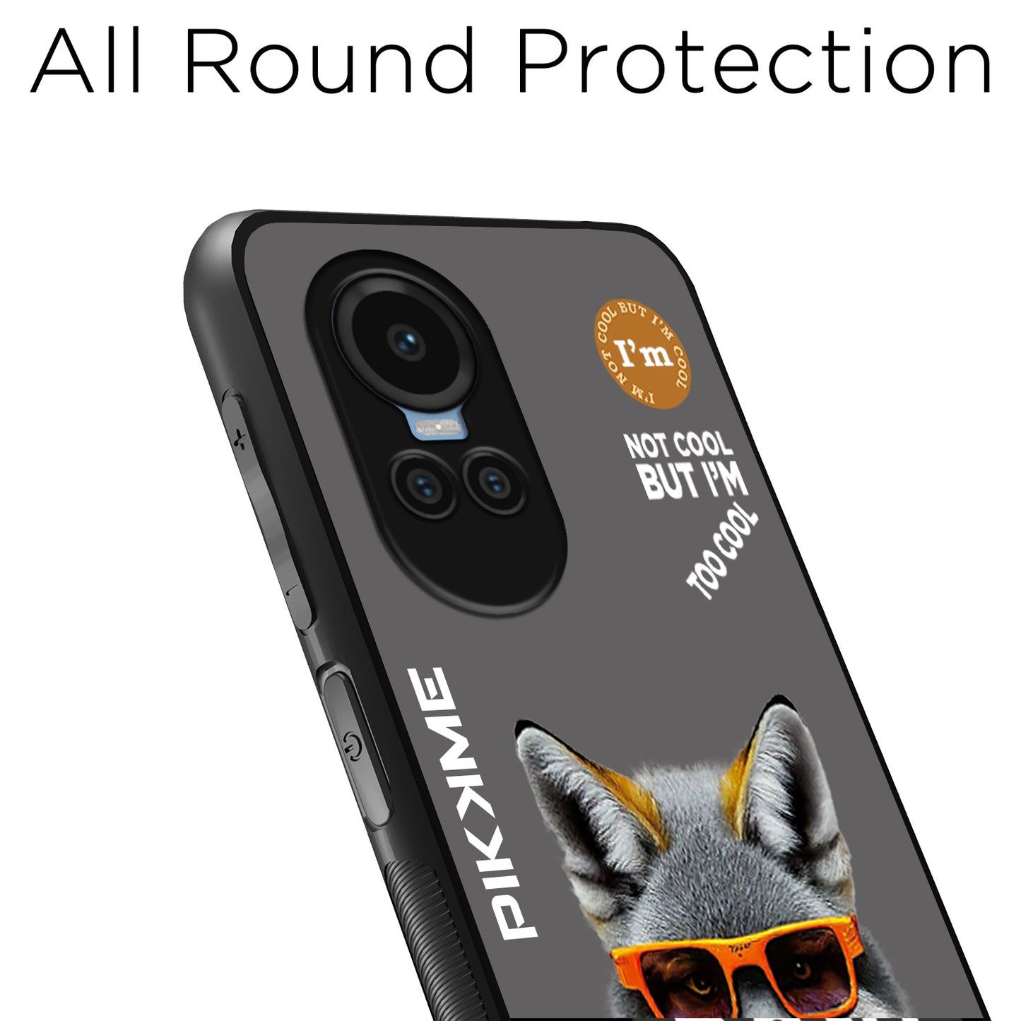 Pikkme Back Cover Pc Tpu + Printed Cool Funky Stylish Grey Wolf Swag Raised Edges Camera Protection |Bumper Case For Oppo Reno 10 5G (Design 01)