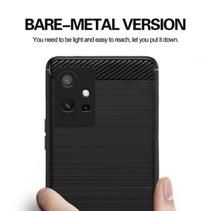 Pikkme Vivo T1 5G / Vivo Y75 5G / IQOO Z6 5G  Hybrid Carbon Fiber Back Cover (Black)