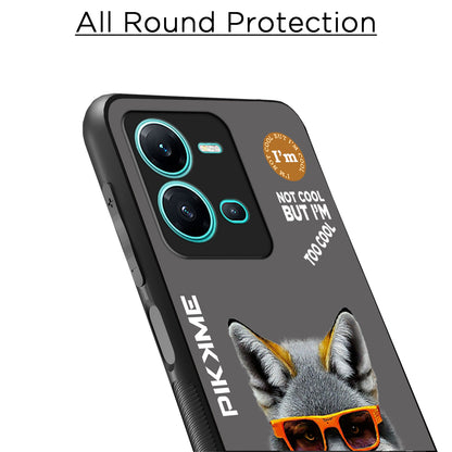 Pikkme Back Cover Pc Tpu + Printed Cool Funky Stylish Grey Wolf Swag Raised Edges Camera Protection |Bumper Case For Vivo V25 5G (Design 01)