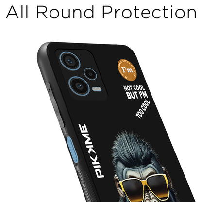 Pikkme Back Cover Pc Tpu + Printed Cool Funky Stylish Black Gorilla Swag Raised Edges Camera Protection |Bumper Case For Redmi Note 12 Pro Plus (Design 07)