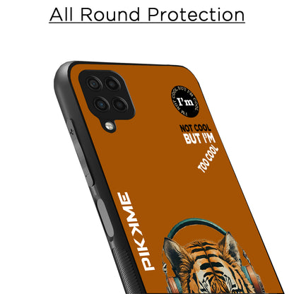 Pikkme Back Cover Pc Tpu + Printed Cool Funky Stylish Brown Tiger Swag Raised Edges Camera Protection |Bumper Case For Samsung Galaxy M12 (Design 09)