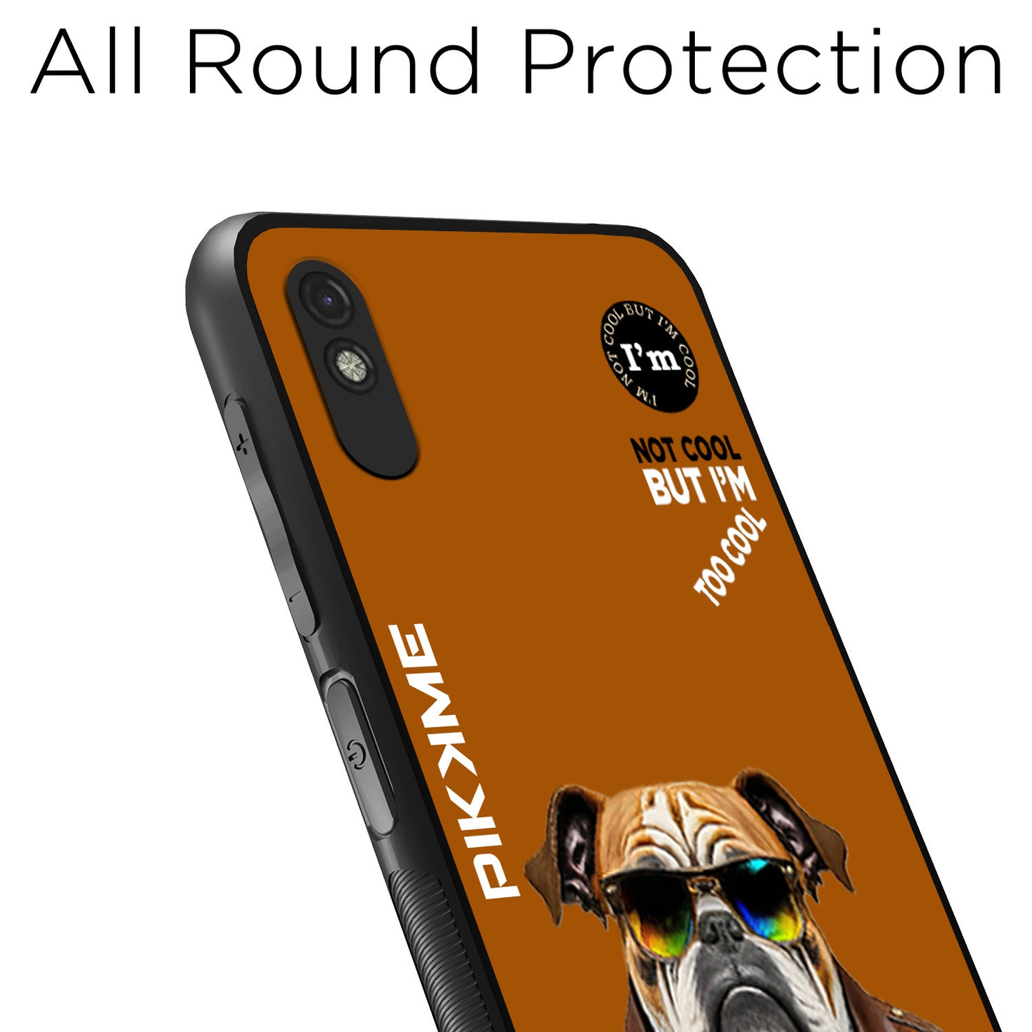 Pikkme Back Cover Pc Tpu + Printed Cool Funky Stylish Brown Dog Swag Raised Edges Camera Protection |Bumper Case For Redmi 9A (Design 10)