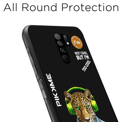 Pikkme Back Cover Pc Tpu + Printed Cool Funky Stylish Black Leopard Swag Raised Edges Camera Protection |Bumper Case For Redmi 9 Prime (Design 03)