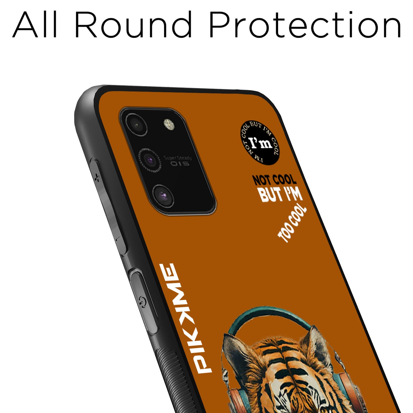 Pikkme Back Cover Pc Tpu + Printed Cool Funky Stylish Brown Tiger Swag Raised Edges Camera Protection |Bumper Case For Samsung Galaxy S10 Lite (Design 09)