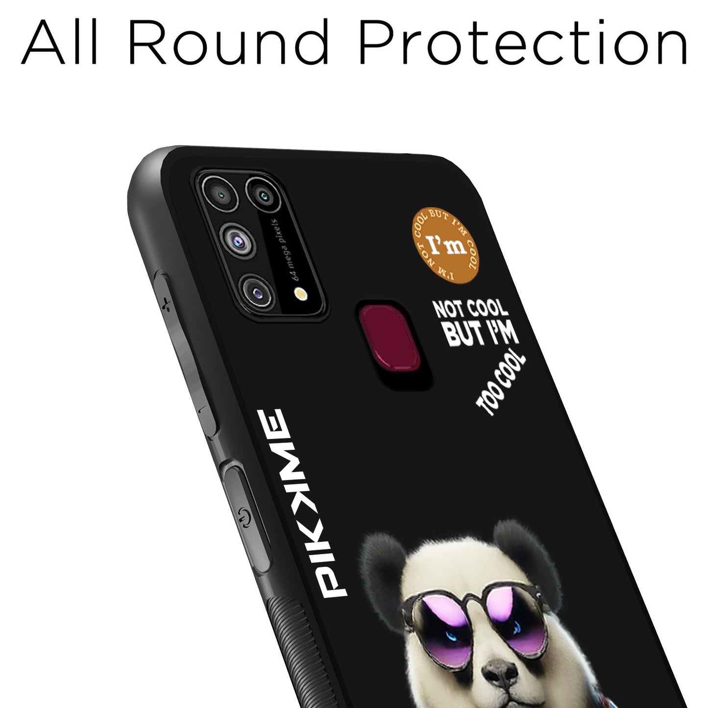 Pikkme Back Cover Pc Tpu + Printed Cool Funky Stylish Black Panda Swag Raised Edges Camera Protection |Bumper Case For Samsung Galaxy M31 (Design 05)