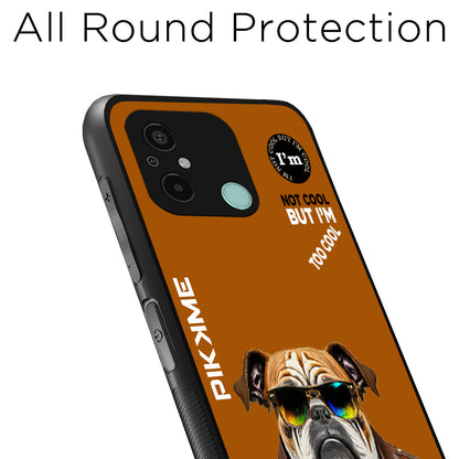 Pikkme Back Cover Pc Tpu + Printed Cool Funky Stylish Brown Dog Swag Raised Edges Camera Protection |Bumper Case For Redmi 12C (Design 10)