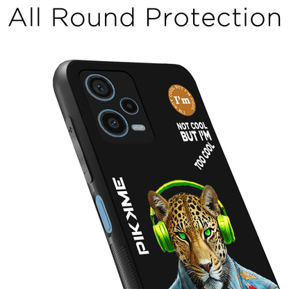 Pikkme Back Cover Pc Tpu + Printed Cool Funky Stylish Black Leopard Swag Raised Edges Camera Protection |Bumper Case For Redmi Note 12 Pro Plus (Design 03)