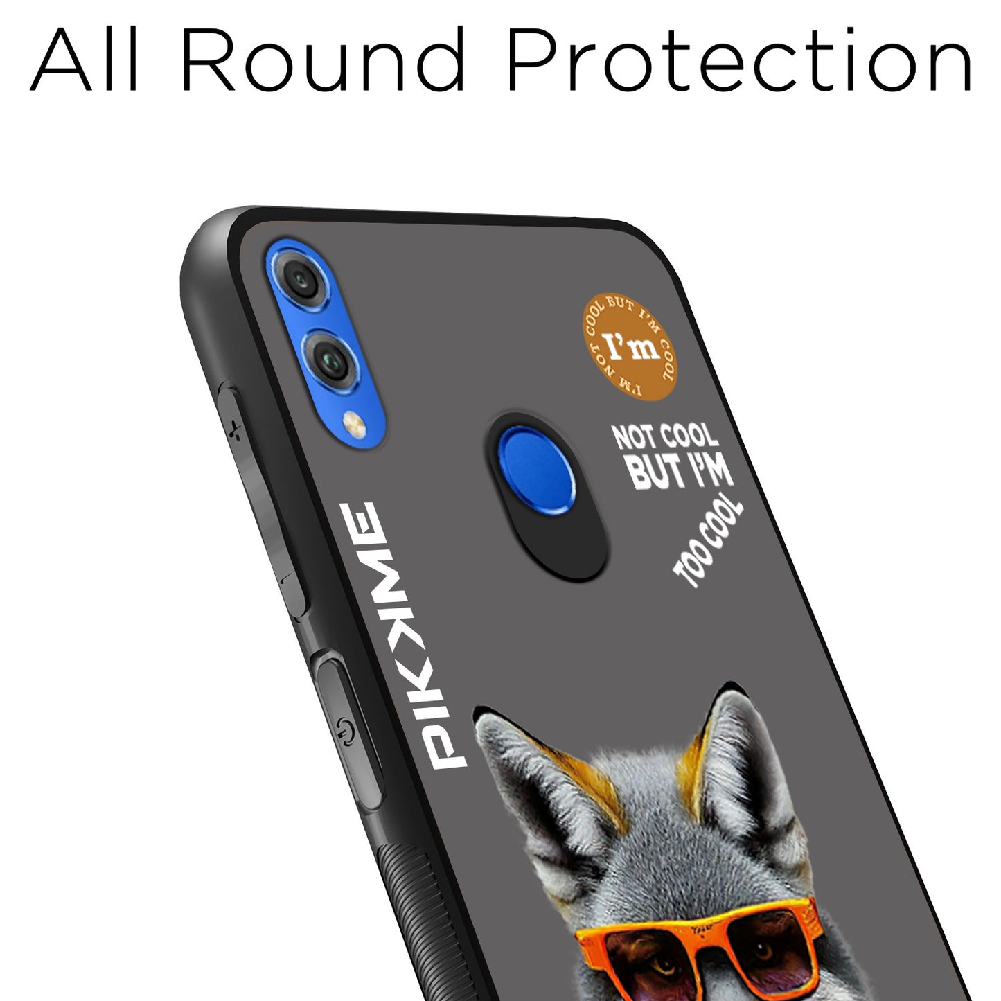 Pikkme Back Cover Pc Tpu + Printed Cool Funky Stylish Grey Wolf Swag Raised Edges Camera Protection |Bumper Case For Honor 8X (Design 01)