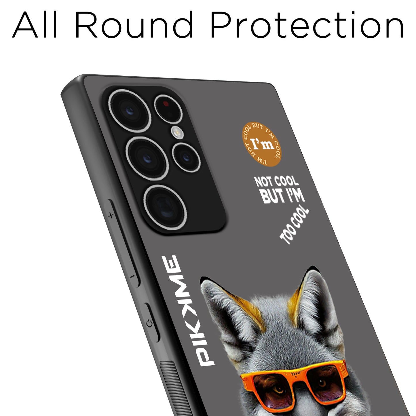 Pikkme Back Cover Pc Tpu + Printed Cool Funky Stylish Grey Wolf Swag Raised Edges Camera Protection |Bumper Case For Samsung Galaxy S24 Ultra 5G (Design 01)