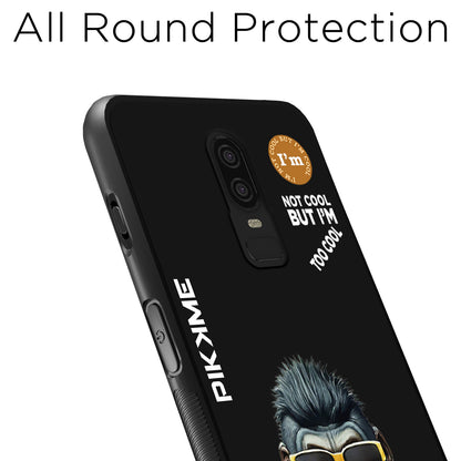 Pikkme Back Cover Pc Tpu + Printed Cool Funky Stylish Black Gorilla Swag Raised Edges Camera Protection |Bumper Case For OnePlus 6 (Design 07)